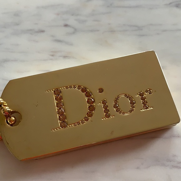 Dior gold & crystal “Sparkling” dog tag - Picture 3 of 15